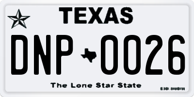 TX license plate DNP0026