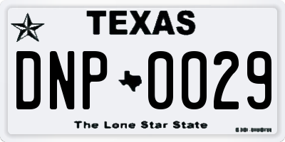 TX license plate DNP0029