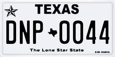 TX license plate DNP0044