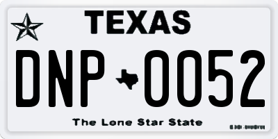 TX license plate DNP0052