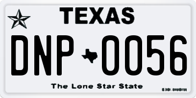 TX license plate DNP0056