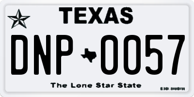 TX license plate DNP0057