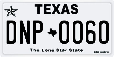 TX license plate DNP0060