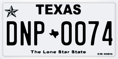 TX license plate DNP0074