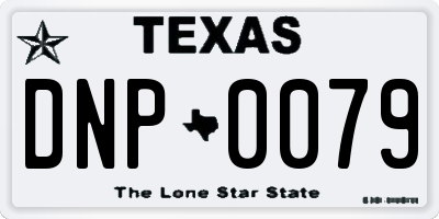 TX license plate DNP0079