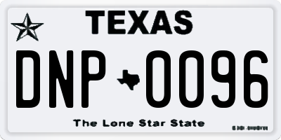 TX license plate DNP0096
