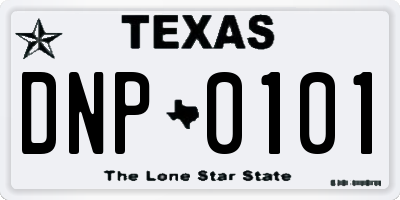 TX license plate DNP0101