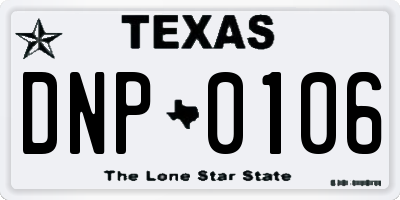 TX license plate DNP0106