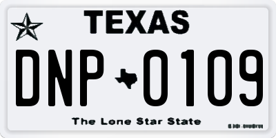 TX license plate DNP0109