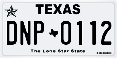 TX license plate DNP0112