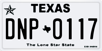 TX license plate DNP0117