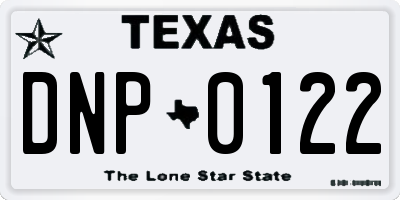 TX license plate DNP0122