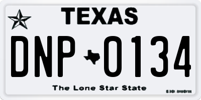 TX license plate DNP0134