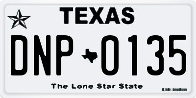 TX license plate DNP0135