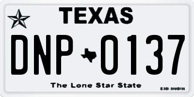 TX license plate DNP0137