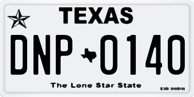 TX license plate DNP0140