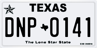 TX license plate DNP0141