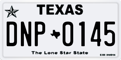 TX license plate DNP0145