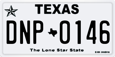 TX license plate DNP0146