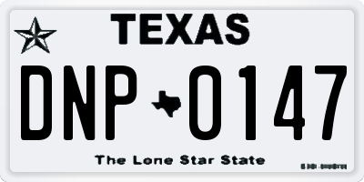 TX license plate DNP0147