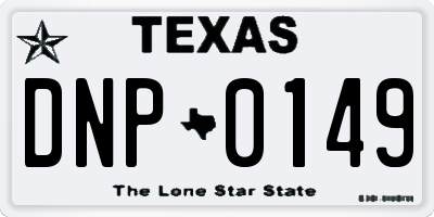 TX license plate DNP0149