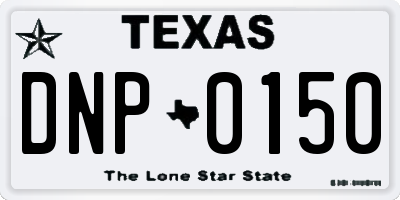 TX license plate DNP0150