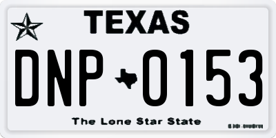 TX license plate DNP0153