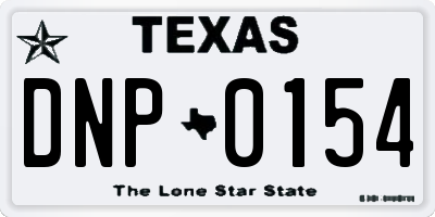 TX license plate DNP0154