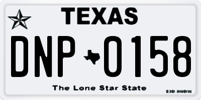 TX license plate DNP0158