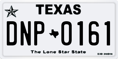 TX license plate DNP0161