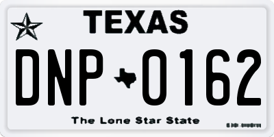 TX license plate DNP0162