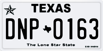 TX license plate DNP0163