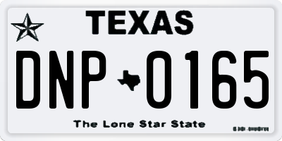TX license plate DNP0165