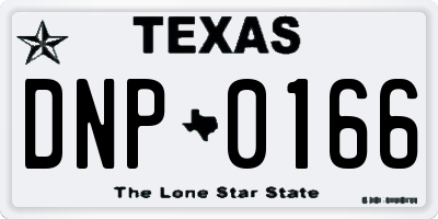 TX license plate DNP0166