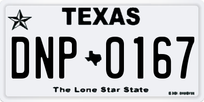 TX license plate DNP0167