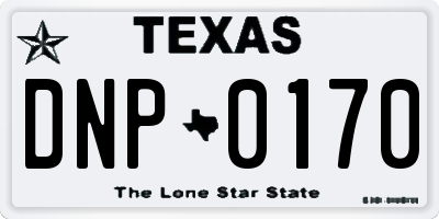 TX license plate DNP0170