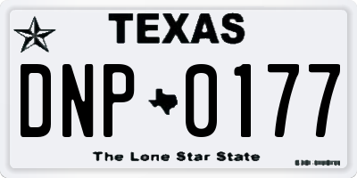 TX license plate DNP0177