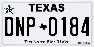 TX license plate DNP0184