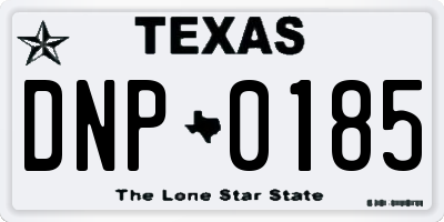 TX license plate DNP0185
