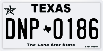TX license plate DNP0186