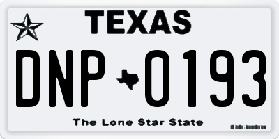TX license plate DNP0193