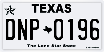 TX license plate DNP0196