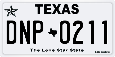 TX license plate DNP0211