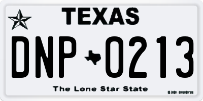 TX license plate DNP0213