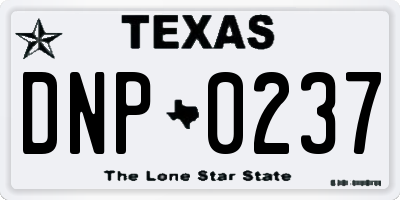 TX license plate DNP0237