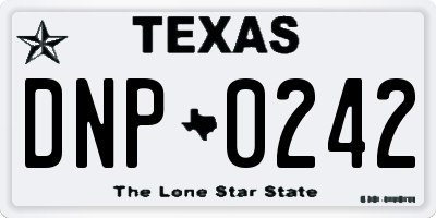 TX license plate DNP0242