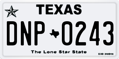 TX license plate DNP0243