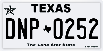 TX license plate DNP0252