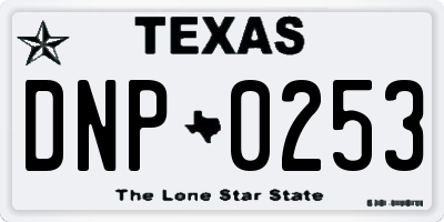 TX license plate DNP0253