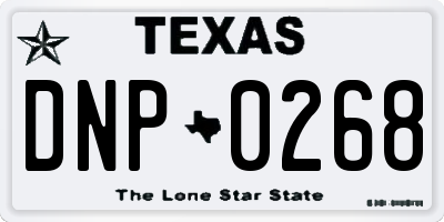 TX license plate DNP0268